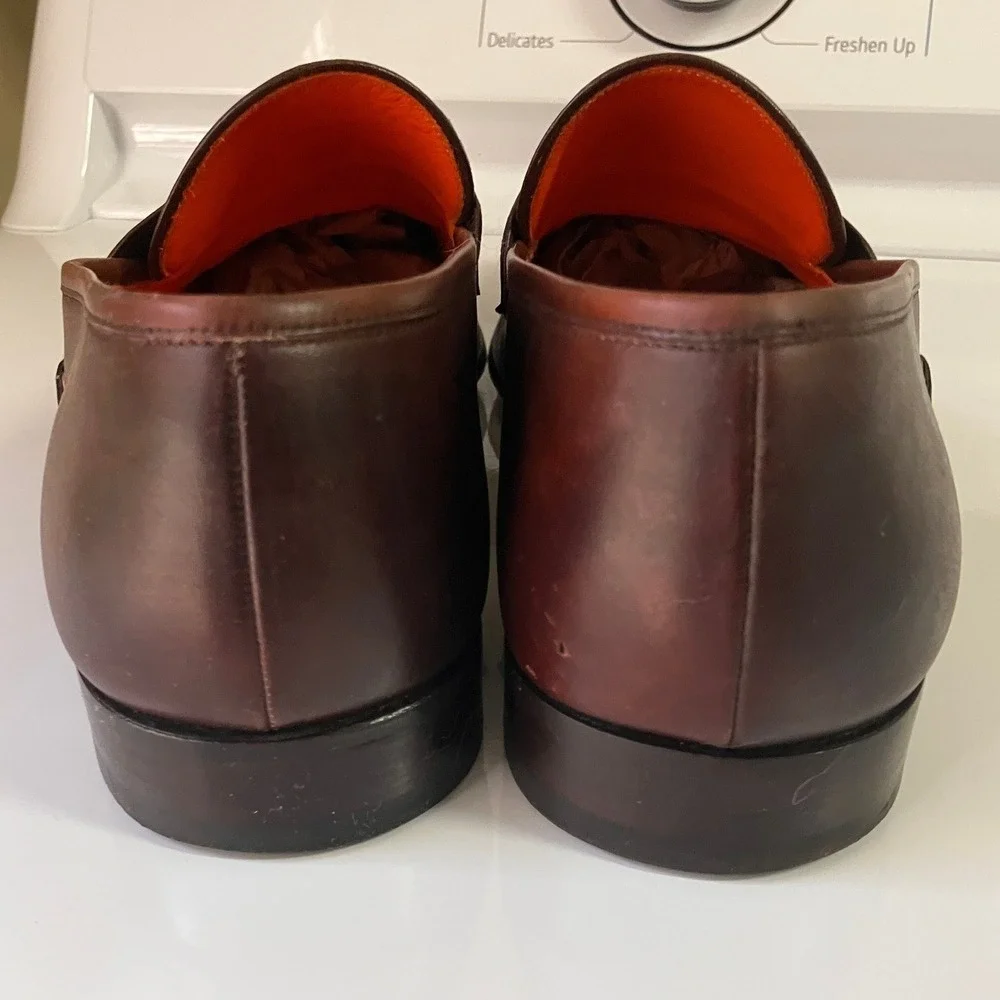 Magnanni Mens Brown Leather Penny Loafers Made in Spain Dress Shoes 9968 Size 9M